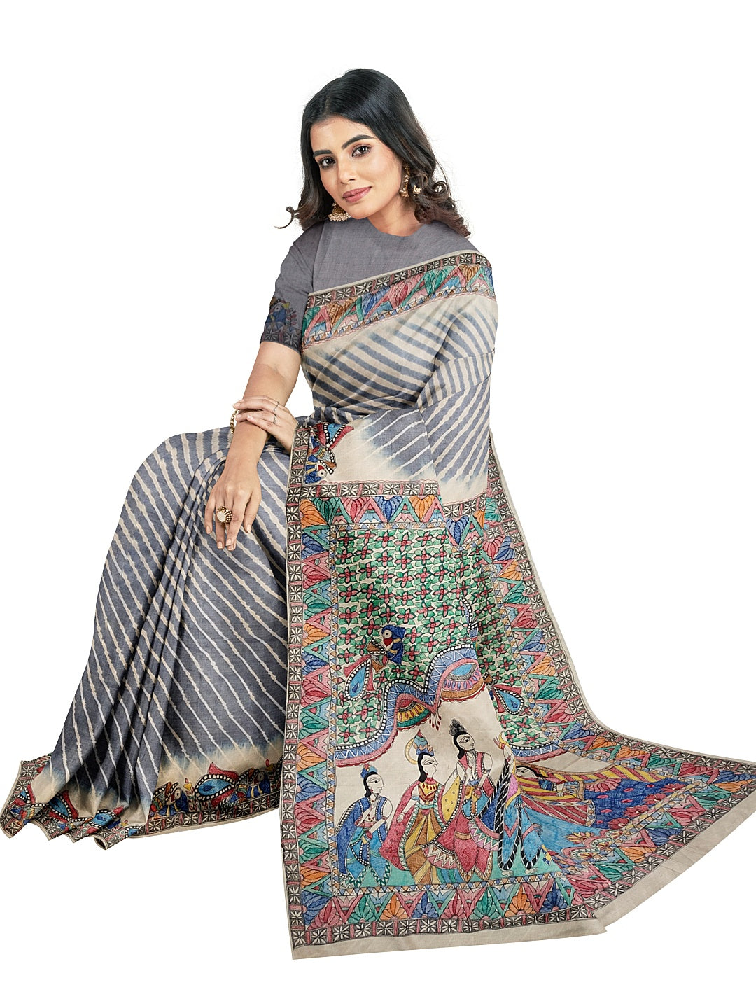 Ram and Sita on Leheriya Saree – A Divine Love Story in Tradition